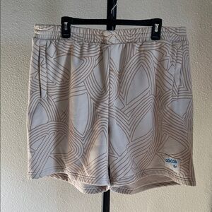 Adidas Women's Beige Geometric Athletic Shorts